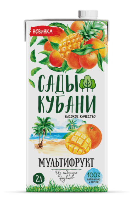 Сады Кубани Нектар 2л мультифруктовый новый с крышкой д/пит 1/6шт