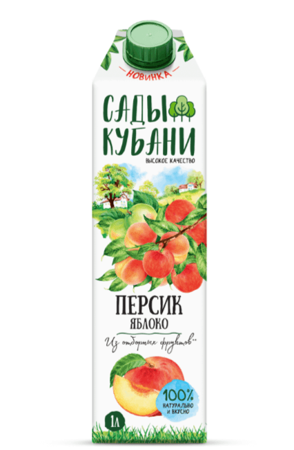 Сады Кубани Нектар 1л яблочно-персиковый д/пит 1/12шт