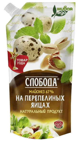 Майонез Слобода на Переп.яйцах м.д.ж. 67% 400мл. д/п 1*24