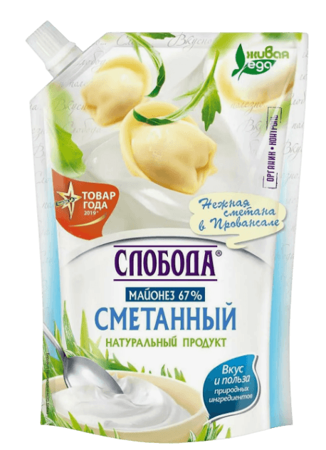 Майонез Слобода Провансаль Сметанный 67% 800мл. д/п 1*12