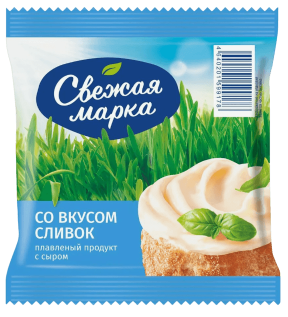 Плавл.прод."Свежая марка" Со вкусом сливок 45% 130гр(Слайсы) 1*12